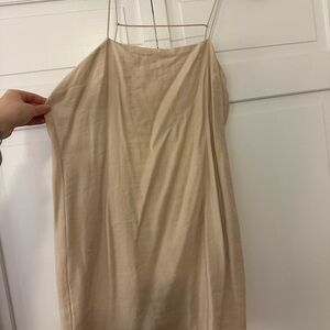 Gianni Bini Tan Linen Mini Slip Dress